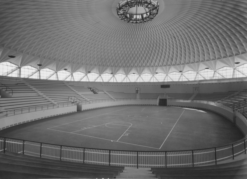 Vista interna del Palazzetto (Fonte: Pier Luigi Nervi Project)