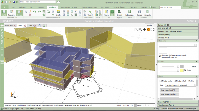 il contesto urbano può influenzare la quantità di irraggiamento che raggiunge l'edificio.