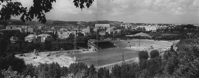 Cantiere dello Stadio Flaminio (fonte: Pier Luigi Nervi Project)
