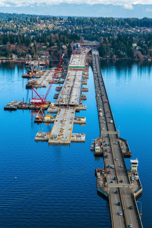 Cantiere del nuovo 520 Floating Bridge – © Washington State Department of Transportation