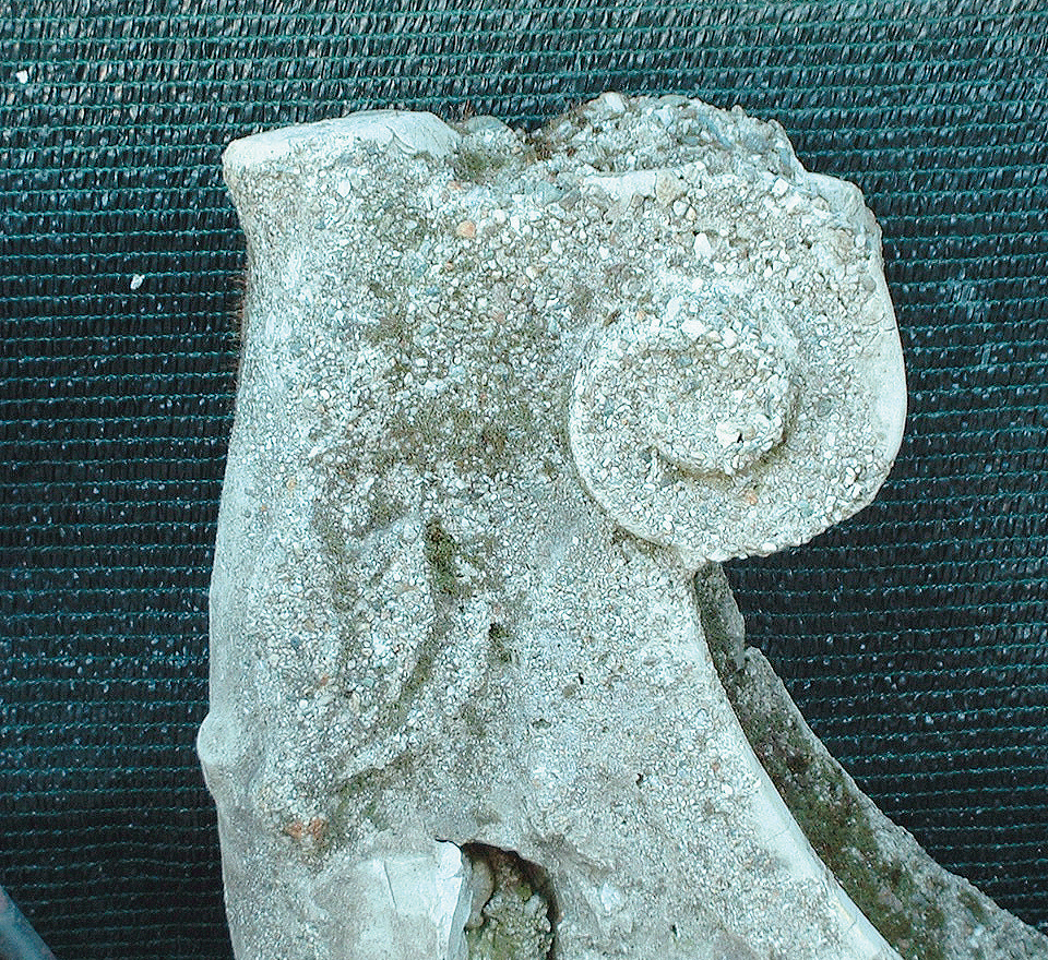 Mensola in pietra artificiale interessata da degrado (Foto E. Bellucci)