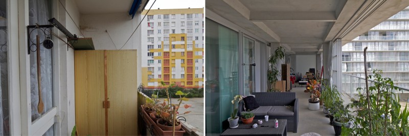 Dettaglio della riconversione nel quartiere Grand Parc a Bordeaux (Anne Lacaton & Jean Philippe Vassal, Frédéric Druot e Christophe Hutin, 2011) - foto: Philippe Ruault