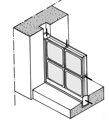 Franco 7_FIG 1 a_Composizione di una lastra in vetrocemento (Disegno M. Caraffini)