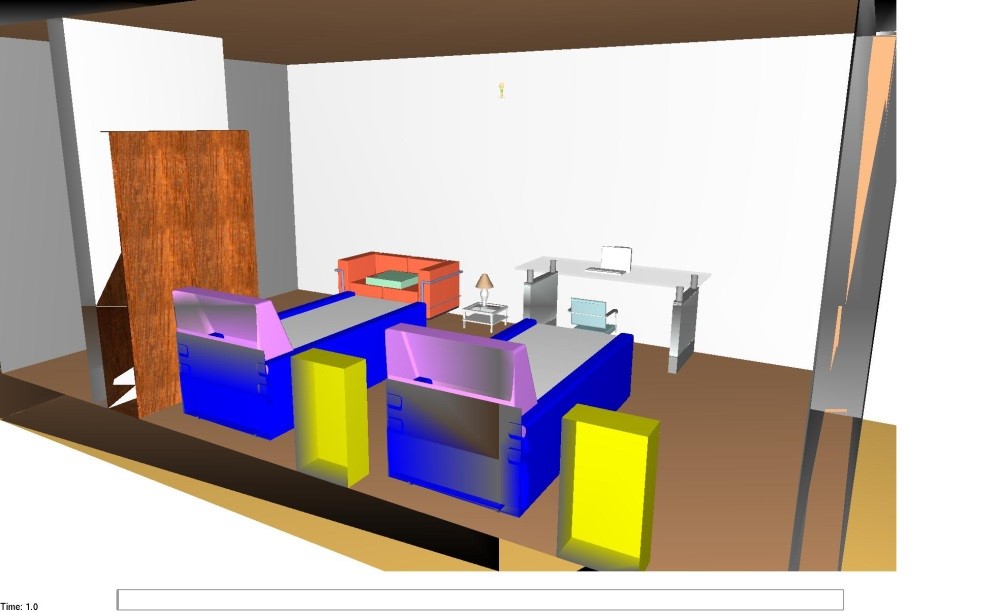Modello FDS della camera oggetto dell'incendio