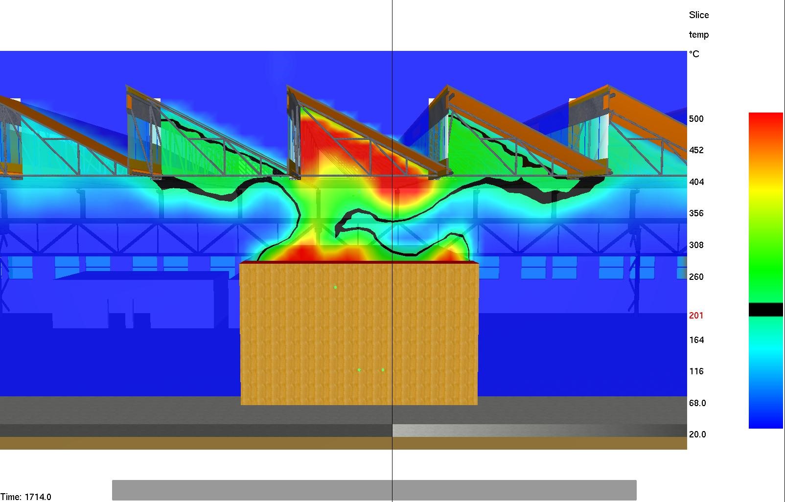 Esempio di simulazione di incendio