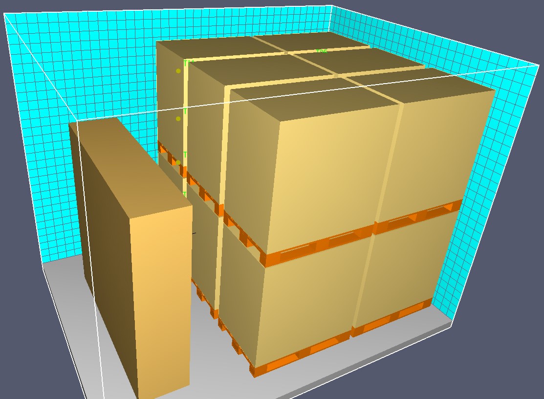 Figura 9. Modello FDS per analisi comportamento dei materiali al fuoco