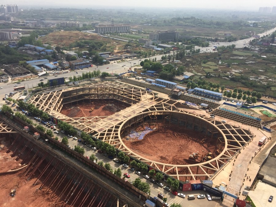 Chengdu Greenland Tower - fase di scavo delle fondazioni - courtesy Greenland Southwest