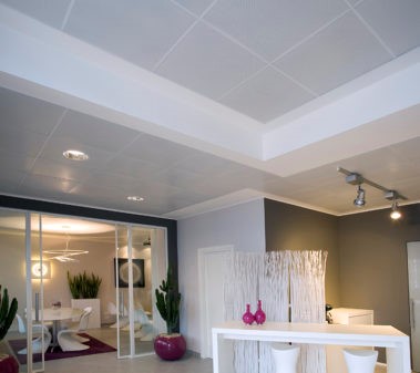 Figura 7. Quadrotti radianti metallici a soffitto (Fonte: RDZ)