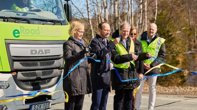 L'inaugurazione della eRoad Arlanda