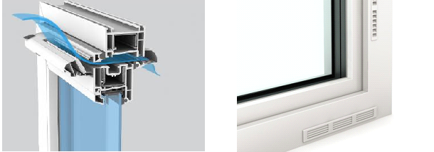 Bocchette di areazione integrate nel telaio