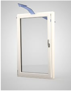 La ferramenta “estate/inverno” a risparmio energetico consente di impostare l'apertura della finestra, portandola da 170 mm a 40 mm. (Finstral)