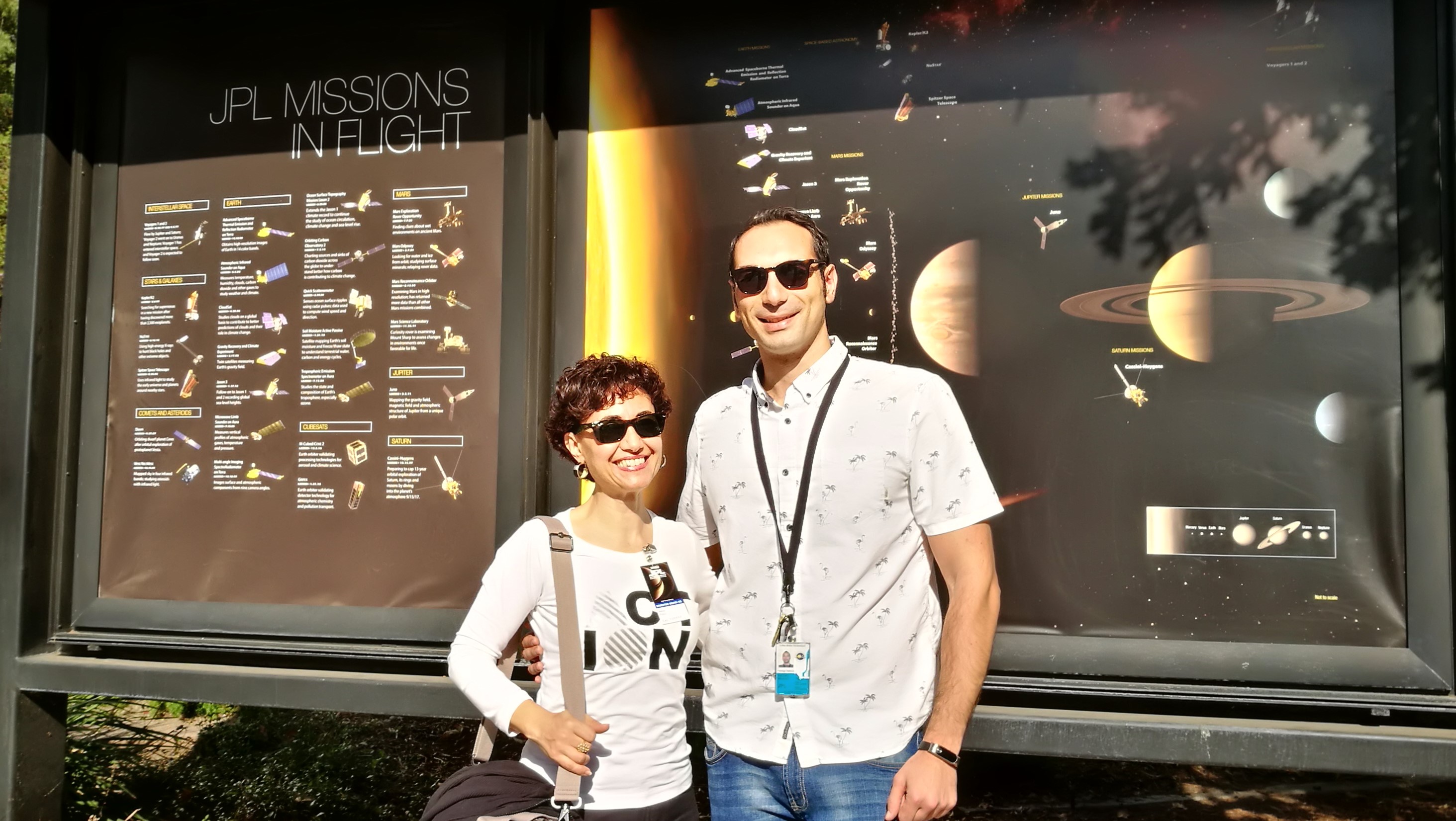 Maria Cristina Porcu e Pietro Milillo al NASA JPL, a Los Angeles nel novembre 2017.