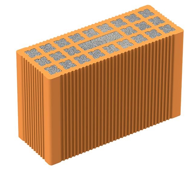 mezze normablok più laterizio forato render