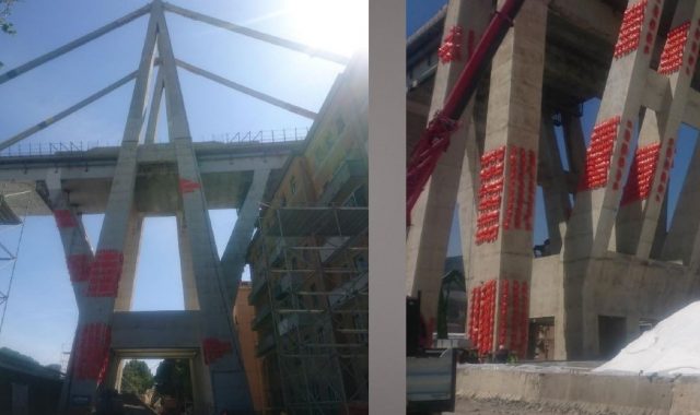 ponte morandi demolizione sacche d'acqua