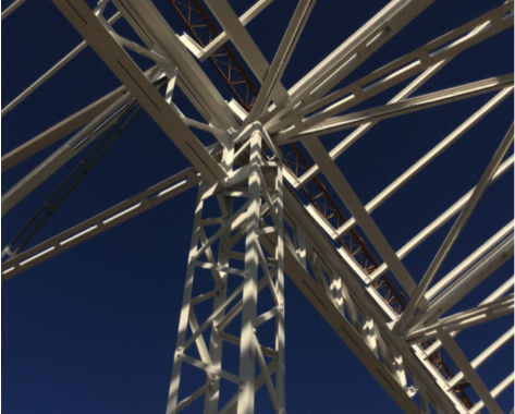 Struttura in acciaio leggero bianca cielo
