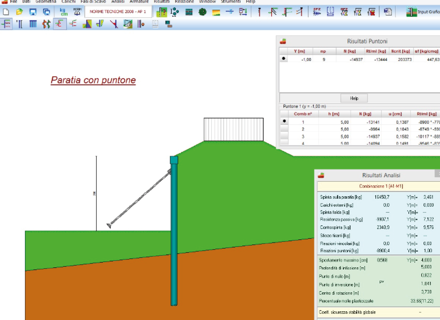 calcolo paratie screenshot schermata software