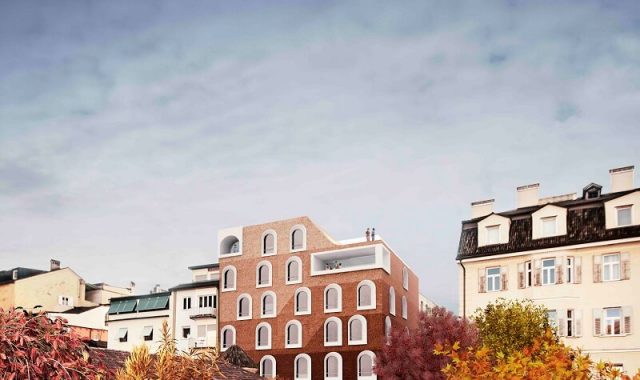 rendering hotel la briosa legno lunare giardino autunnale 