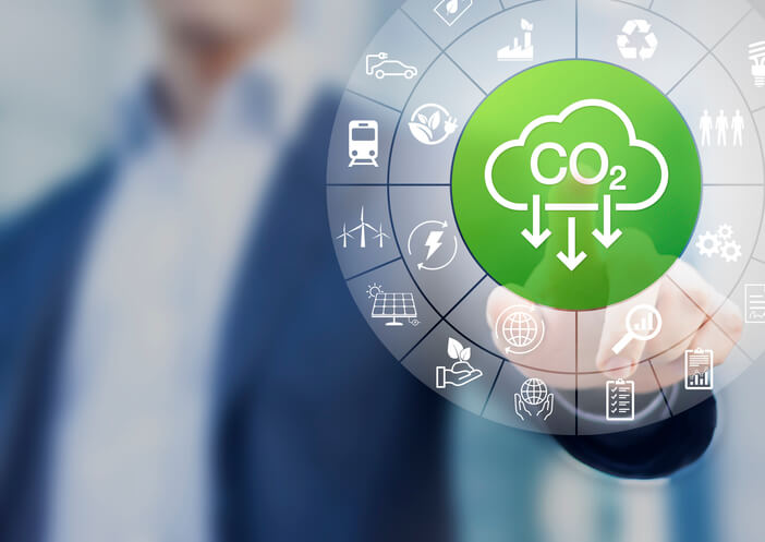 risk manager ambientale icona co2 nuvola verde