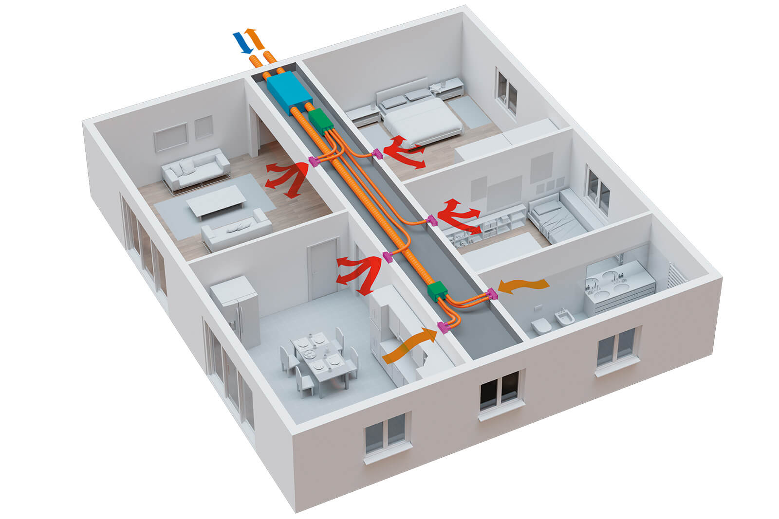 comfort abitativo e ventilazione meccanica controllata piantina abitazione