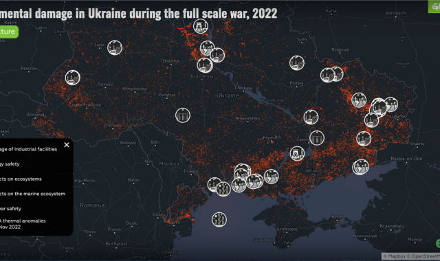danni ambientali della guerra mappa ucraina