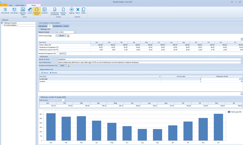 impianti solari termici schema software